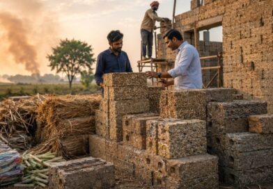 India Turns Agricultural Waste and Plastic into Low-Cost Construction Bricks